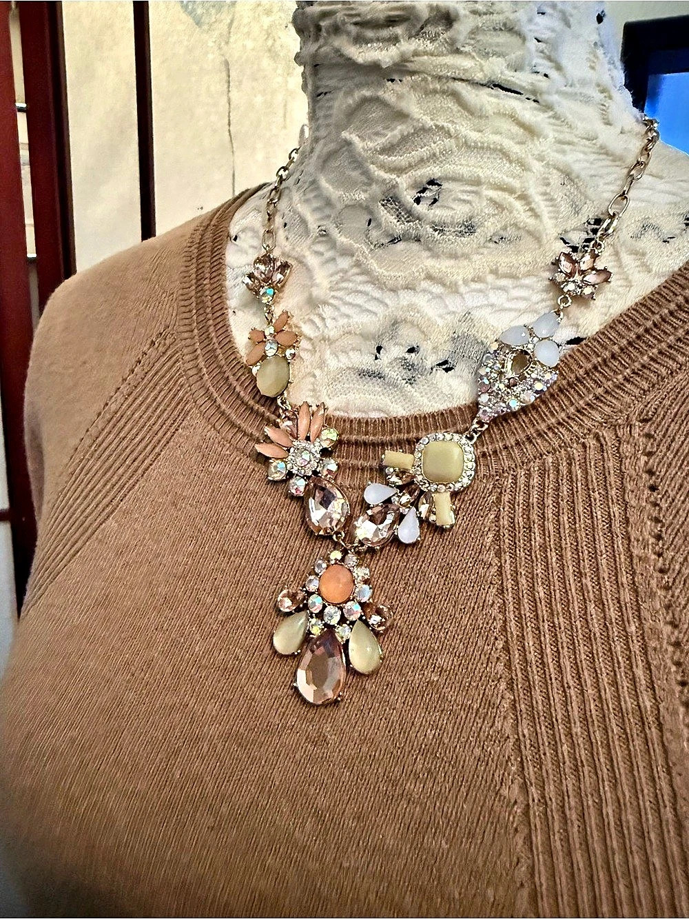 Chico's Multicolor Statement Pendant Necklace Like New